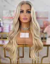 Remy Ombre Blonde Highlights Natural Glueless Human Wigs Lace Front Wigs 360 Lace Wigs - Everyday Wigs